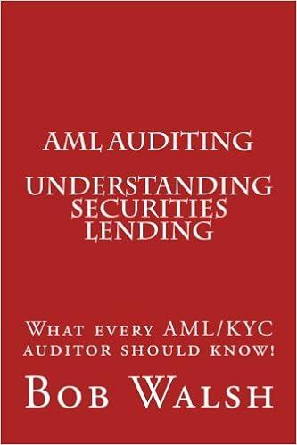 aml auditing understanding securities lending what every aml kyc auditor should know 1st edition bob walsh