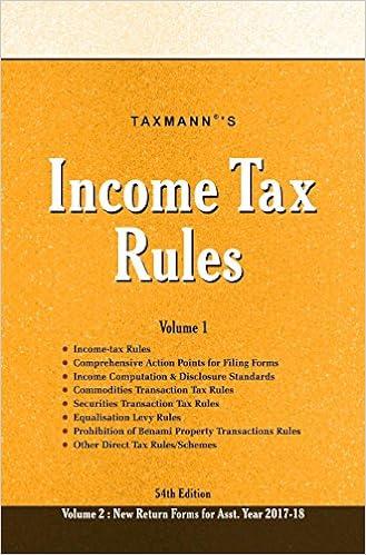 income tax rules vol 1 54th edition taxmann's 9386482096, 978-9386482099