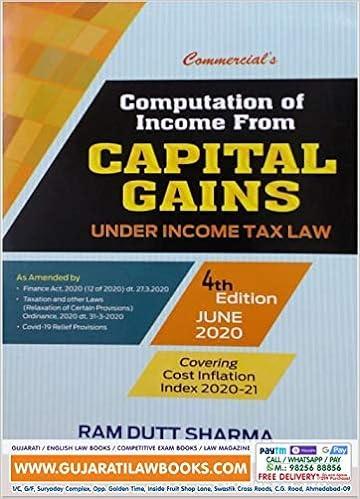 commercials computation of income from capital gains under income tax law 4th edition ram dutt sharma
