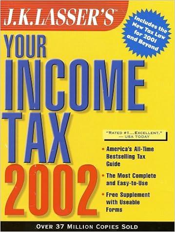 your income tax 2002 2002 edition j. k. lasser 0471443727, 978-0471443728