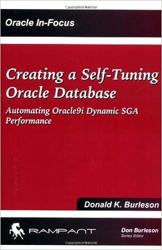 creating a self tuning oracle database automating oracle9i dynamic sga performance 1st edition donald k.