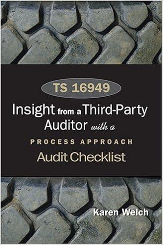 ts 16949 insights from a third party auditor with a process approach audit checklist 1st edition karen welch