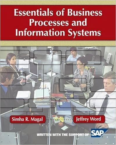 essentials of business processes and information systems 1st edition simha r. magal 0470505699, 978-0470505694