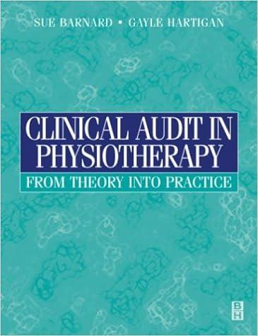 clinical audit in physiotherapy from theory into practice 1st edition sue barnard msc mcsp, gayle hartigan