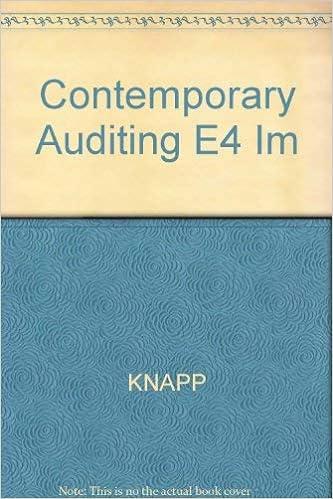 contemporary auditing e4 im 4th edition knapp 0324048602, 978-0324048605