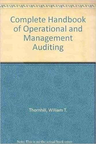 complete handbook of operational and management auditing 1st edition william t. thornhill 0131611410,
