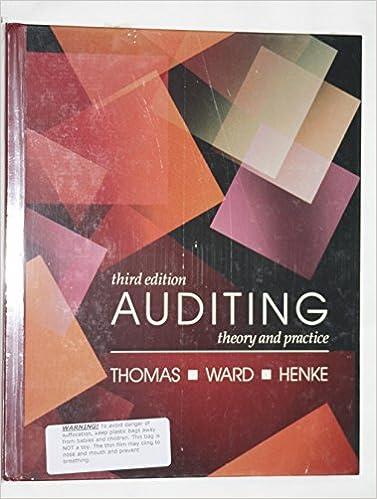 auditing theory and practice 3rd edition c. william thomas, bart ward, emerson henke 0534920748,