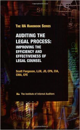 the ha handbook series auditing the legal process improving the efficiency and effectiveness of legal counsel