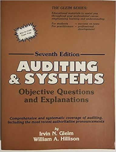 auditing and systems objective questions and explanations comprehensive and systematic covarage of auditing