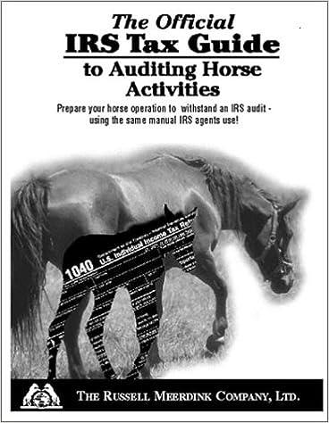 the official irs tax guide to auditing horse activities prepare your horse operation to withstand an irs