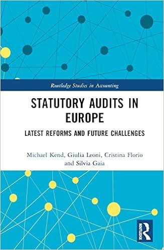statutory audits in europe 1st edition michael kend, giulia leoni, cristina florio, silvia gaia 1032201738,