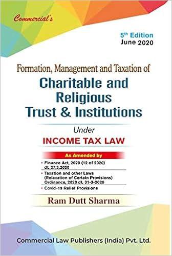 commercials formation management and taxation of charitable and religious trust and institutions under income