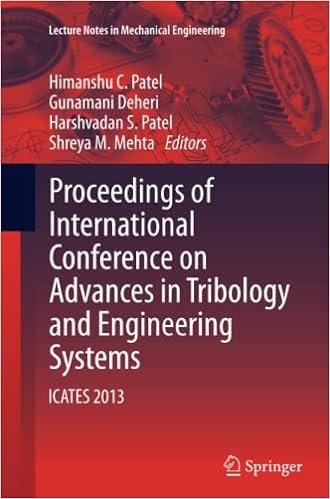 proceedings of international conference on advances in tribology and engineering systems icates 2013 2013