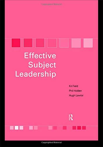 effective subject leadership 1st edition kit field, phil holden, hugh lawlor 0415203031, 978-0415203036