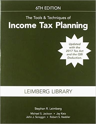 tools and techniques of income tax planning 6th edition stephan leimberg, michael s. jackson , jay katz john