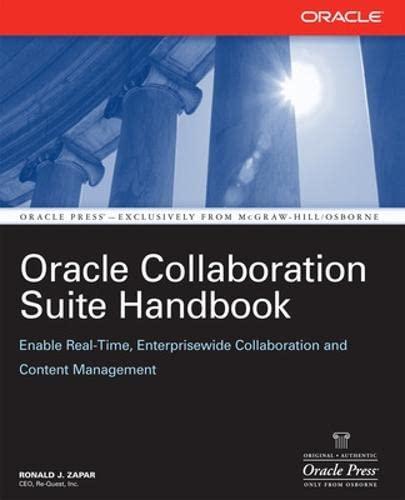 oracle collaboration suite handbook 1st edition ronald zapar 0072263008, 978-0072263008