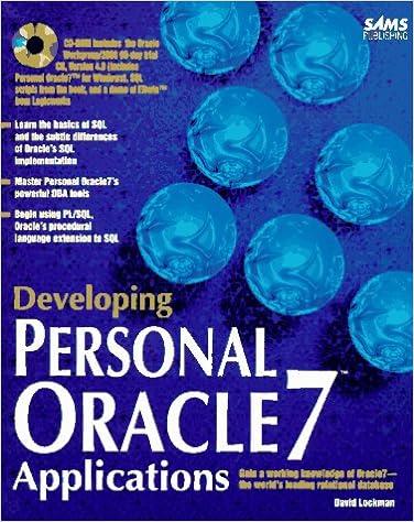 developing personal oracle 7 applications 1st edition david lockman 067230757x, 978-0672307577