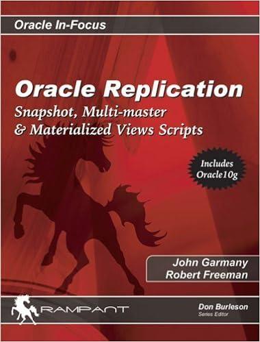 oracle replication snapshot multi master and materialized view scripts 1st edition john garmany, robert g.