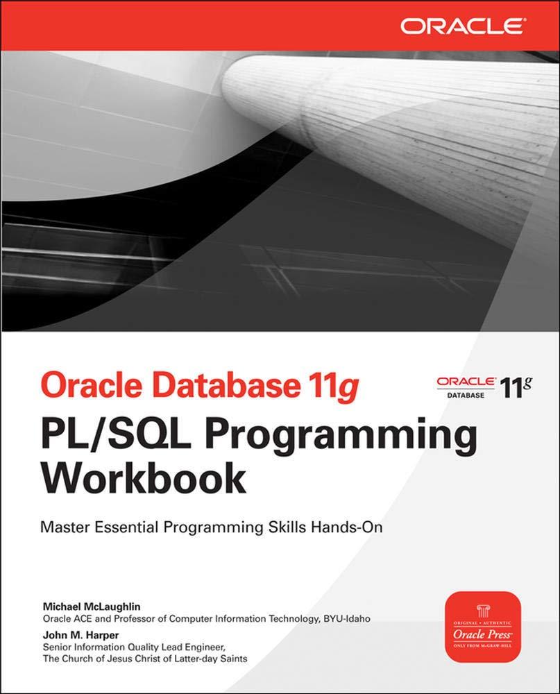 oracle database 11g pl sql programming workbook 1st edition michael mclaughlin, john harper 0071493697,