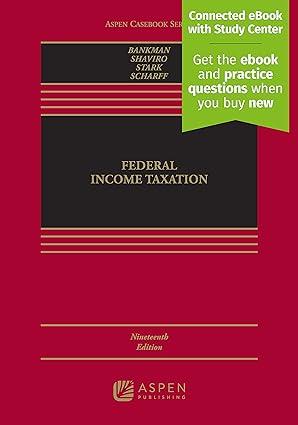 federal income taxation 19th edition joseph bankman , daniel n. shaviro , kirk j. stark , erin a. scharff