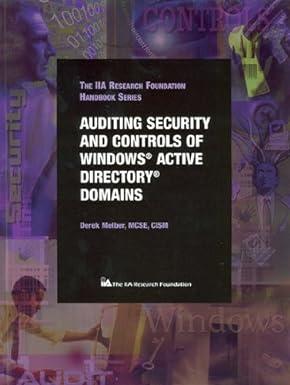 auditing security and controls of windows active directory domains 1st edition derek melber 0894135635,
