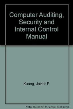 computer auditing security and internal control manual 1st edition javier f. kuong 0131629670, 978-0131629677