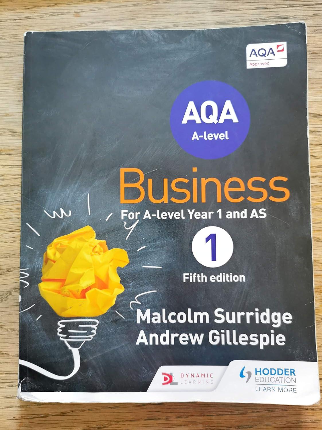 aqa business for a level year 1 and as 5th edition malcolm surridge, andrew gillespie 1471836134,