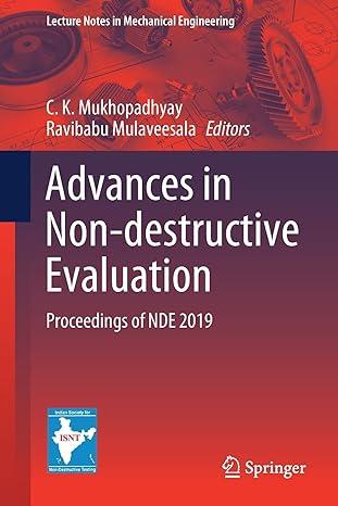 advances in non destructive evaluation proceedings of nde 2019 2019 edition c. k. mukhopadhyay, ravibabu