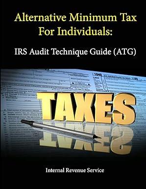 alternative minimum tax for individuals irs audit technique guide atg 1st edition internal revenue service