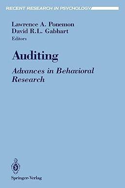 auditing advances in behavioral research 1st edition lawrence a. ponemon, david r.l. gabhart 0387976191,