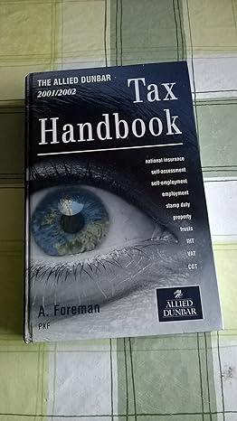 tax handbook 2001 edition a.foreman 0273654454, 978-0273654452