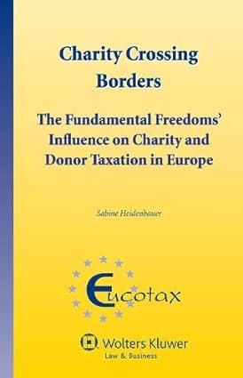 charity crossing borders the fundamental freedoms influence on charity and donor taxation in europe 1st