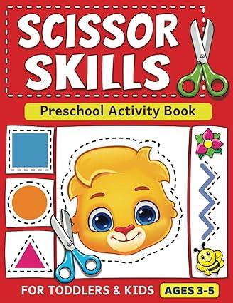 scissor skills preschool activity book fun cutting lines shapes fruits 3-5 year olds lucas & friends by rv