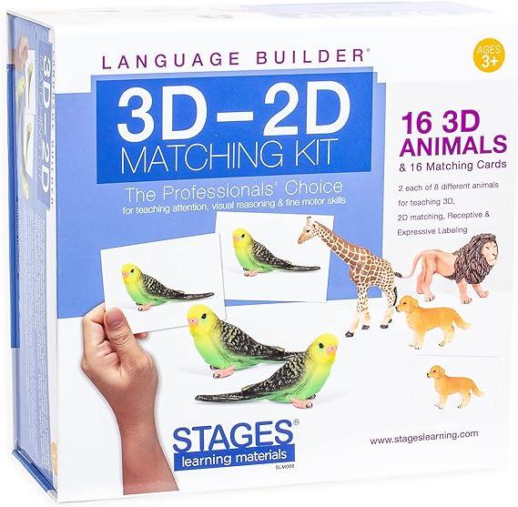 stages learning language builder 3d-2d animals matching kit for autism education  stages learning b079c4lkjh