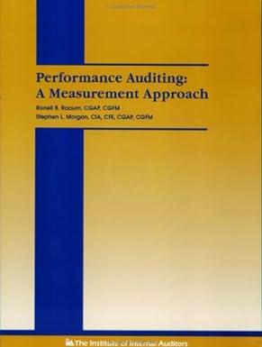 performance auditing a measurement approach 4th edition ronell b. raaum, stephen l. morgan 0894134647,