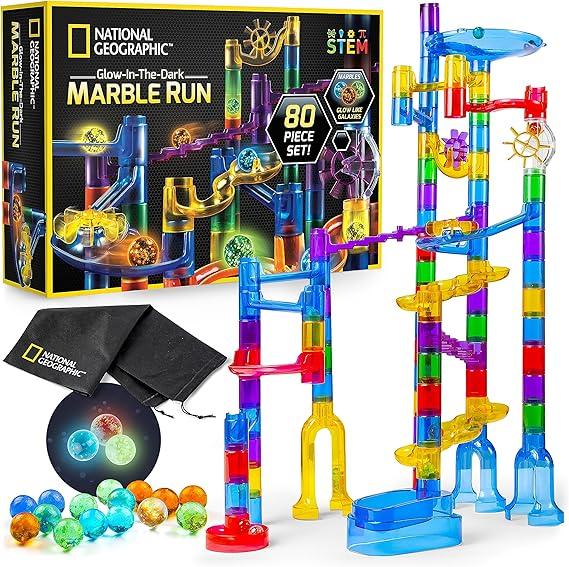 national geographic glowing marble run 80 piece construction set ngmrgid80 national geographi b07r92kfzr