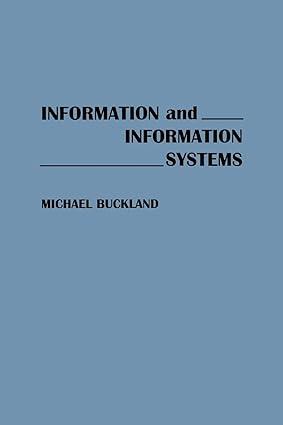information and information systems 1st edition michael buckland 0275938514, 978-0275938512
