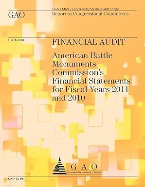 Financial Audit American Battle Monuments Commissions Financial Statements For Fiscal Years 2011 And 2010