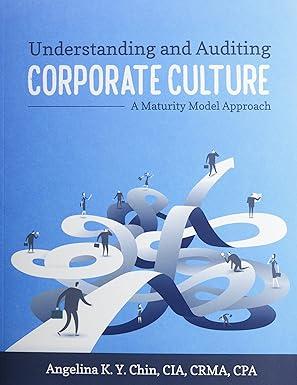 understanding and auditing corporate culture a maturity model approach 1st edition angelina k. y. chin, cia