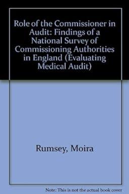 role of the commissioner in audit findings of a national survey of commissioning authorities in england