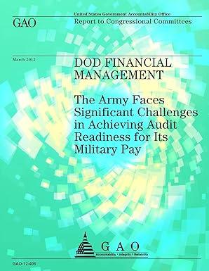 dod financial management the army faces significant challenges in achieving audit readiness for its military
