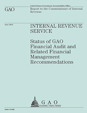 internal revenue service status of gao financial audit and related financial management recommendations 1st