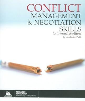 conflict management and negotiation skills for internal auditors 1st edition joan pastor, phd 0894136089,
