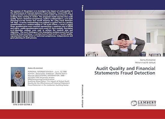 audit quality and financial statements fraud detection 1st edition asma al-znaimat, mohammad al- dahiyat