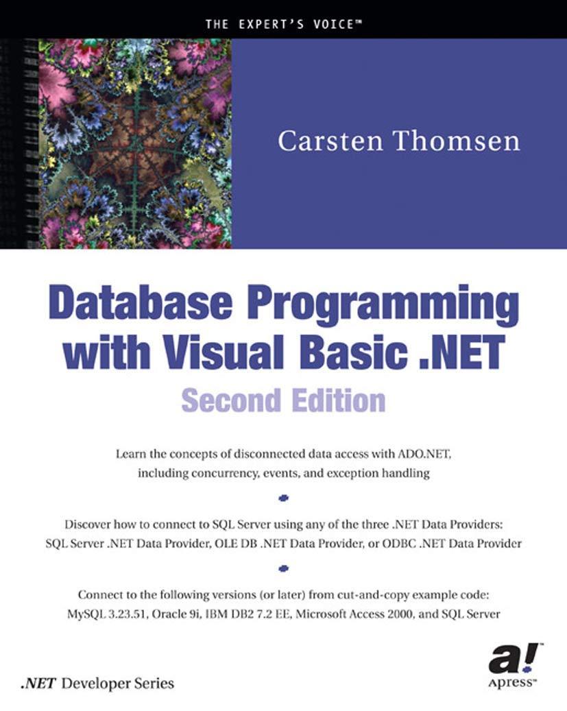 database programming with visual basic .net 2nd edition carsten thomsen 1590590325, 978-1590590324
