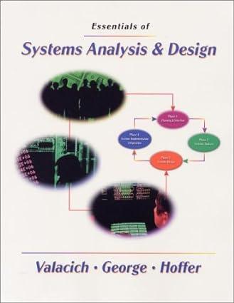 essentials of systems analysis and design 1st edition joseph s. valacich 0130183733, 978-0130183736