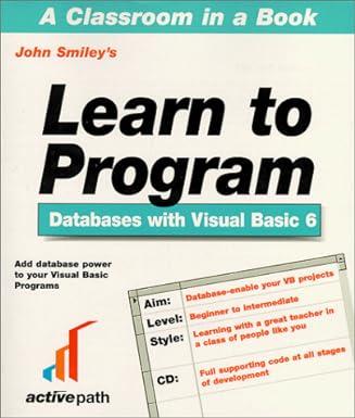 learn to program databases with visual basic 6 1st edition john smiley 1902745035, 978-1902745039