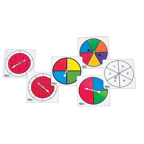 hand2mind assorted color and number spinners wheel classroom supplies 4589 hand2mind b01msx24xr