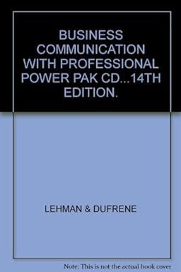 business communication with professional power pak cd 14th edition lehman & dufrene 0324419791, 978-0324419795