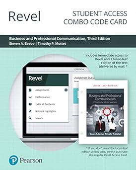 revel student access c0mbo code card business and professional communication 3rd edition steven beebe,